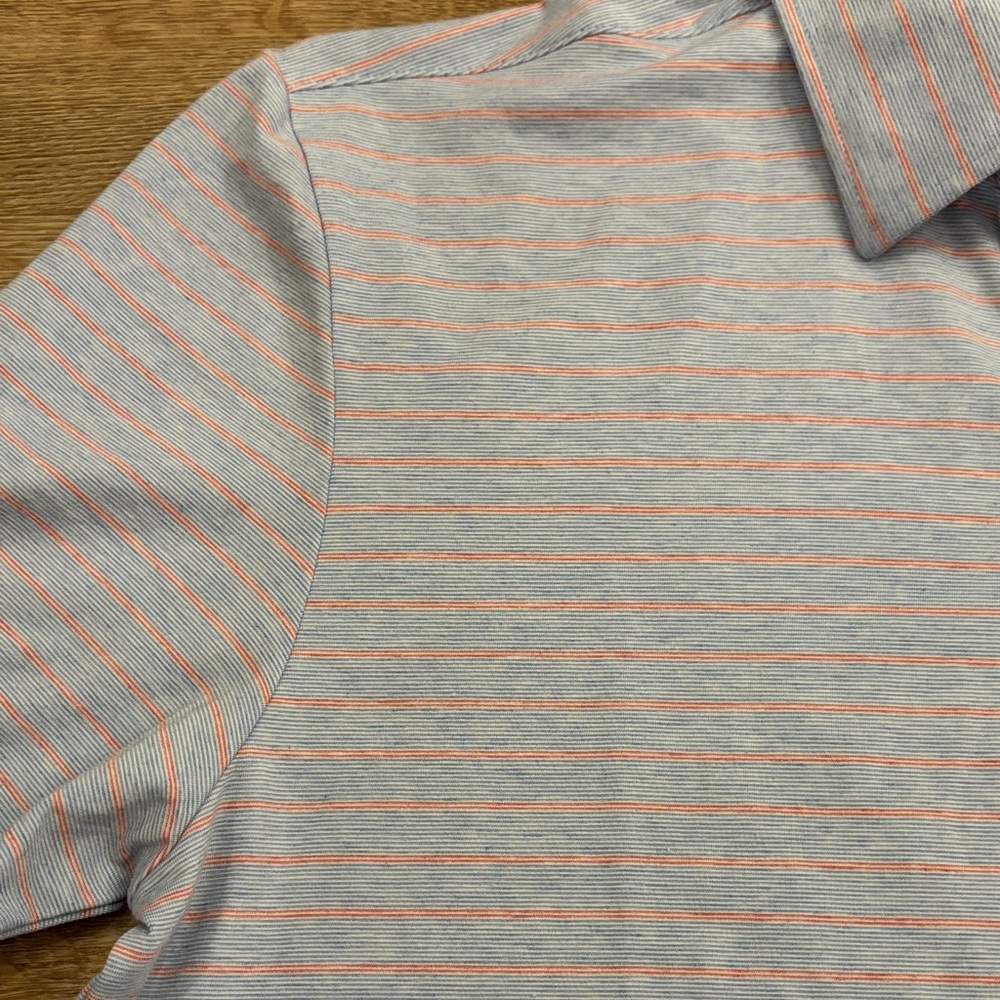 NWT - Faherty Reserve Light Blue Polo with coral Shirt - Picture 6 of 10